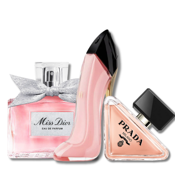 Set Promozionale 3 Profumi Carolina Herrera GOOD GIRL BLUSH (Eau de Parfum), Dior MISS DIOR (Eau de Parfum) and Prada PARADOXE (Eau de Parfum)